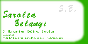 sarolta belanyi business card