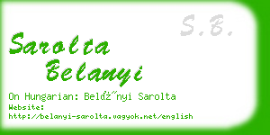 sarolta belanyi business card